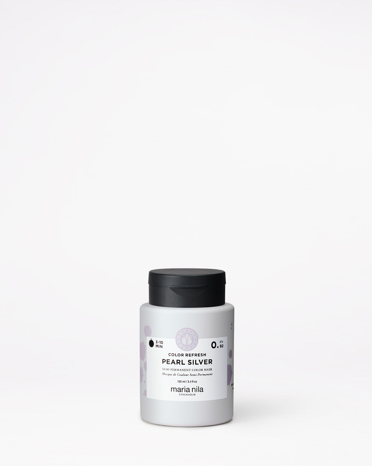 Jar of Maria Nila hair color on a white background